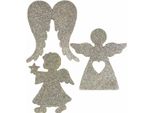 Decorazione A Spargimento Angelo Natalizio Figure Decorazione Glitter Oro 24 Pz