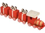 Decorazione Natalizia In Legno A Forma Di Treno Rosso E Bianco Con Confezione Regalo 18X4,5 Cm - Decorazione Natalizia Nostalgica