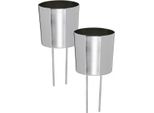 Portacandele Argentati Ø5Cm Per Composizioni Floreali E Ghirlande, Set Da 4