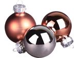 Baubles In Vetro Natale Argento Albicocca Ø4Cm 24 Pz Baubles Decorativi Per Albero