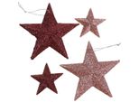 Stella Glitterata Rosa Mix 9,5/5Cm 18 Pezzi - Decorazione Natalizia Per Albero