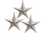 Stelle Glitterate Appese Champagne Ø21Cm Set Di 3 - Decorazione Natalizia Per Albero Di Natale, Ghirlanda E Finestra, 3 Pezzi
