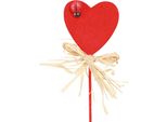 Cuori Di Legno Rossi Coccinelle Decorazioni Da Giardino Set Da 16 Pezzi 4 Cm, 16 Pezzi