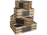 Cassetta Di Legno Vintage Set Fioriera Da Tavolo Decorazione Set Di 4 40-25Cm