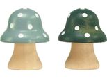 Funghi Decorativi In Legno Decorazioni Autunnali Per La Tavola Mini Funghi Velenosi Verde Menta 4 Cm Set Da 12, 12 Pezzi