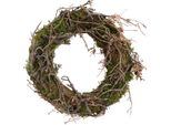 Ghirlanda Decorativa Naturale Con Muschio E Rami Di Bonsai, Ø30Cm, Ghirlanda Per Porta, Decorazione Da Parete, Decorazione Da Tavolo