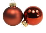 Baubles Di Natale Rosso Ruggine Opaco/Vetro Lucido Ø4Cm Set Di 60 - Incantevoli Decorazioni Per L'albero Di Natale