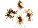 Composizioni Floreali Funebri: Decorazione Naturale Della Tomba, Fiori E Piante Artificiali, 28 Pezzi, 4 Design, Versatile E Onorevole