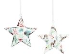Ciondolo Stella Festiva Cervo Pin Ramoscelli Bacche Decorazione Natalizia Metallo, 6 Pezzi