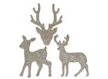 Decorazione A Spargimento Decorazione Di Natale Con Cervo Glitter Oro 6×8Cm 24 Pezzi Decorazione Da Tavolo Avvento