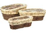 Set Di 3 Vassoi Per Piante, Legno Naturale, Vassoi Decorativi Per Erbe E Fiori, Vassoi Per Fiori In 3 Dimensioni, Impilabili