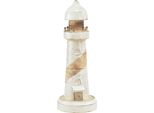 Faro In Legno Decorazione Marittima Natura Bianco Shabby Chic Ø10,5Cm H28,5Cm
