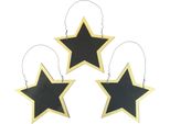 Stelle In Legno Nero Oro Decorazione Natalizia Ø15Cm 8Pz, Decorazione Natalizia Da Parete