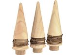 Mini Abete In Legno Decorazione Naturale Da Tavola Natale Set Di 3 H 13,5 Cm Decorazione Natalizia Rustica