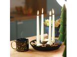 Elegante Portacandele In Metallo Nero Per 4 Candele Ø24Cm