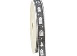 Nastro Di Natale 15Mm Bianco Antracite 20M Nastro Regalo Alberi Di Natale