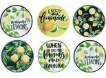 Set Di 6 Sottobicchieri In Ceramica Con Motivo Limoni Decorazione Tavola Tavolo Da Pranzo, 6 Pezzi