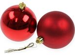 Palline Di Natale Rosse 10 Cm, 4 Pezzi - Decorazioni Per L'albero Di Natale, Ghirlanda Dell'avvento, Palline Di Plastica, 4 Pezzi