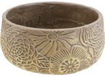 Ciotola Decorativa In Ceramica Dorata A Fiori Marrone Ø23,5 Cm H11,5 Cm - Ciotola Versatile Per Interni Eleganti E Idee Di Decorazione Creative