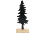Decorazione Natalizia Rustica Albero Di Natale In Legno Metallo Decorazione Da Tavolo Natura Nero H27Cm