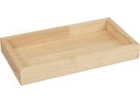 Vassoio In Legno Naturale Rettangolo Accessorio Decorativo 34X20X3,5 Cm