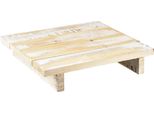 Vassoio Vintage In Legno Marrone Bianco Shabby Chic 24X24Cm