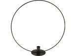 Elegante Portacandele Nero In Metallo Decorativo Ø35Cm - Decorazione Natalizia E Candele A Bastoncino
