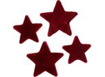 Decorazione Natalizia Stelle Bordeaux Floccate Decorazione Da Tavolo Scatter Decorazione Natalizia 4-5Cm 40 Pezzi