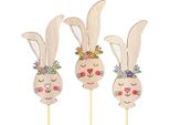 Decorazioni Pasquali In Legno A Forma Di Testa Di Coniglio, 11 Cm, 12 Pezzi, 12 Pezzi