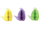 Decorazione Pasquale Galline A Nido D'ape Design Carta Decorazione Da Tavola Giallo Verde Viola Set 3Pcs