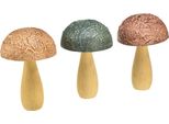 Funghi Di Legno Decorativi Da Tavola Autunnali 11×7,5 Cm Set Di 3
