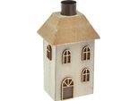Portacandele Di Natale In Legno Casa Candele A Bastoncino Decorazione 14,5Cm Set Di 2