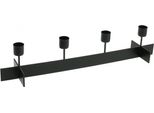 Candeliere In Metallo Nero Corona Dell'avvento Decorazione Portacandele 40Cm