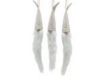 Decorazione Natalizia Gnomo Appendino Crema 48 Cm, Set Di 3, Decorazione Natalizia Con Cappello A Punta E Barba Lunga