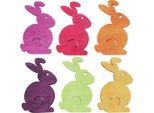 Decorazione Pasquale Coniglietto In Legno Colorato 2,5 Cm X 4 Cm 72 Pezzi Decorazione Da Tavolo Primavera