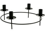 Anello Per Candele Corona D'avvento Portacandele Candele A Bastoncino Metallo Nero Ø28Cm H11Cm