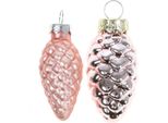 Coni Mix Vetro Rosa 5Cm 14 Pz - Decorazioni Natalizie Per L'albero