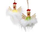 Polli Decorativi Pasqua Decorazione In Legno Da Appendere 8Cm Set Di 6 Decorazione Primavera