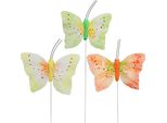 Farfalle Decorative Su Filo Colorato 8,5 Cm - Set Di 12 Decorazioni Primaverili, PK12 Pezzi