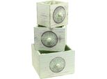 Set Di Fioriere Shabby Chic Verde Cassetto Decorativo In Legno 3 Dimensioni Vaso Di Fiori Look Vintage Creativo