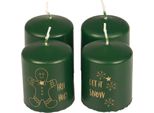 Candele A Colonna Per Decorazioni Natalizie D'atmosfera Con Motivi Dorati, 4 Pezzi