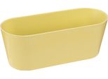 Ciotola Per Piante In Plastica Giallo Decorazione Ovale 27×11×10 Cm Set Di 3