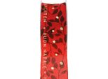 Nastro Natalizio Con Scritta Rossa 40Mm 20M - Nastro Regalo Festivo Con Finitura Dorata E Augurio Natalizio Multilingue Per Corone E Decorazioni Dell'avvento