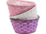 Ciotola Rotonda In Viola/Bianco/Rosa, Cestino Decorativo, Ciotola Per Piante Ø 19 Cm, Set Di 8 Per Decorazioni Creative E Idee Regalo