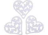 Decorazione A Pioggia In Legno Cuori Bianchi 5Cm - 40 Pezzi Per Decorazione Matrimonio San Valentino