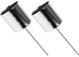 Portacandele Argento Candele A Bastoncino Ø3,5Cm Set 4 Pezzi Decorazione