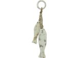 Pesce Marino In Legno Shabby Chic Appendino Bianco Natura 38Cm