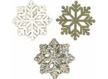 Fiocchi Di Neve Decorazione Legno Glitter Mix Ø2Cm 144 Pezzi Decorazione Natalizia Artigianale, 144 Pezzi