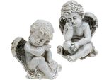 Set Di Sculture Di Angeli Grigio 11 Cm - Decorazione Per Tombe E Accessori Per La Casa Resistenti Alle Intemperie, 4 Pezzi