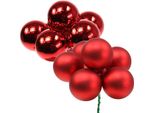 Bacche A Specchio Rosse Mix Ø40Mm 32Pz - Palline Di Vetro Per Decorazioni Natalizie Rosso Lucido Opaco